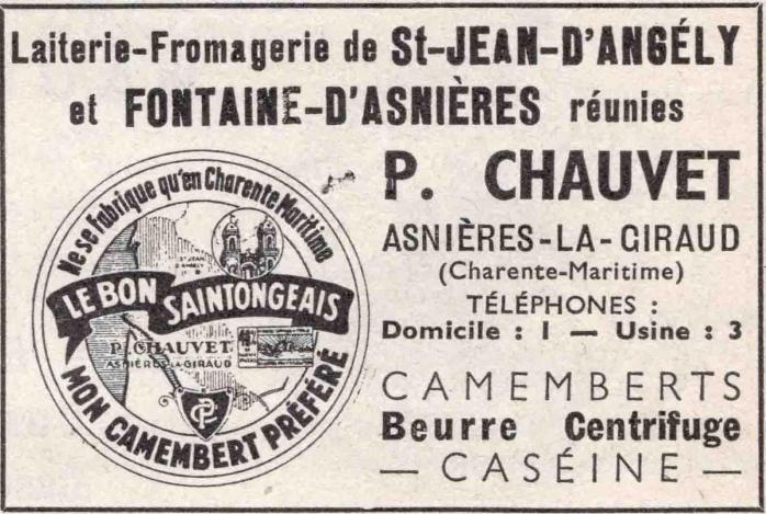 17 Chauvet Paul  Asnières-la-Giraud (publicité)