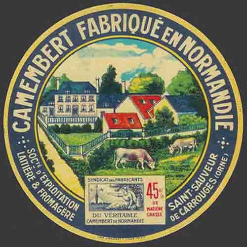 N100  FROMAGE CAMEMBERT LIGUE FRERES LA FERRIERE BOCHARD ORNE LES VACHES D OR 