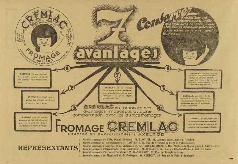 Pub Cremlac de novembre 1931 fromage Axelrod