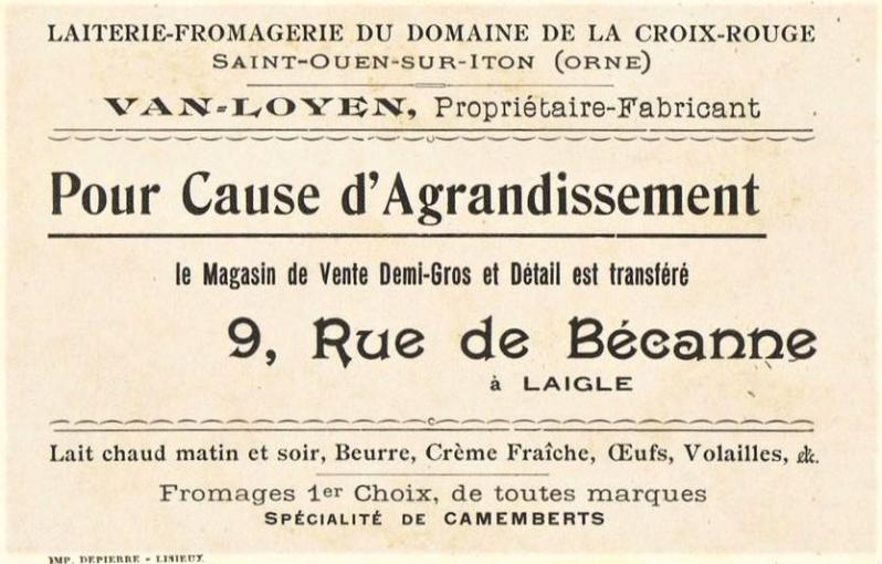 Saint ouen sur iton carton publicitaire laiterie fromagerie van loyen 1